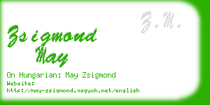 zsigmond may business card